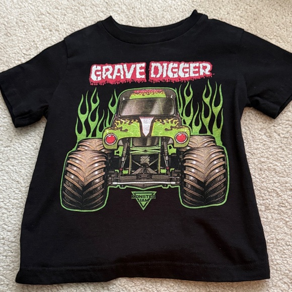 Grave Digger Kids T-Shirt - Black and Green - Picture 1 of 1